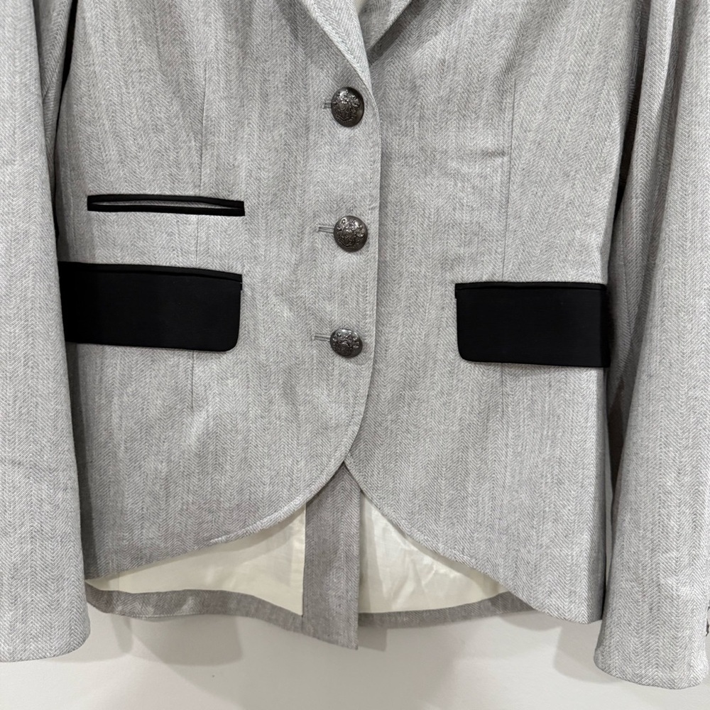 Veronica Beard Blazer Hudson Elbow Patch in Grey - Picture 4 of 8